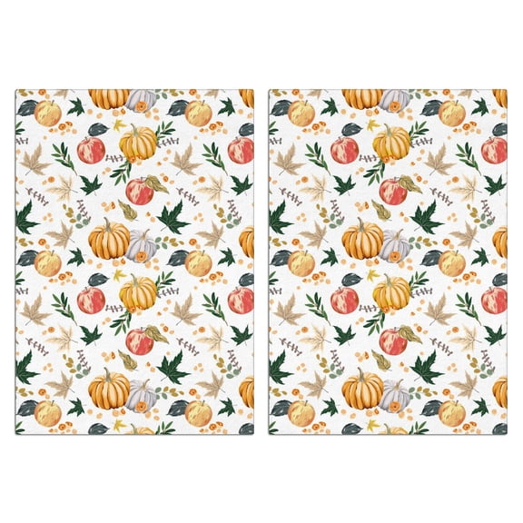 Pumpkin Style Kitchen Towels 2-Pack - Fall Maple Print Absorbent Towels for Cozy Home Decor