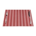 thumbnail image 1 of YFYANG Washable Heat-Resistant Placemats, 70% PVC/30% Polyester, Red Stripes Kitchen Table Mat, 12" x 18" 1 Piece, 1 of 6