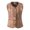 Coffee, variant on Women's Vest Lightweight Collarless Design for Winter Layering Rib Cage Cardigan XXXXXL