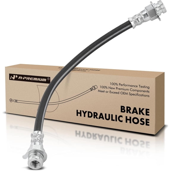 A-Premium Front Driver or Passenger Brake Hydraulic Hose Compatible with Jeep Models - CJ5 1966-1971, CJ5A/CJ6A 1966-1968, CJ6/Jeepster 1996-1971, with 10 inch Brakes - Replace# J0937347