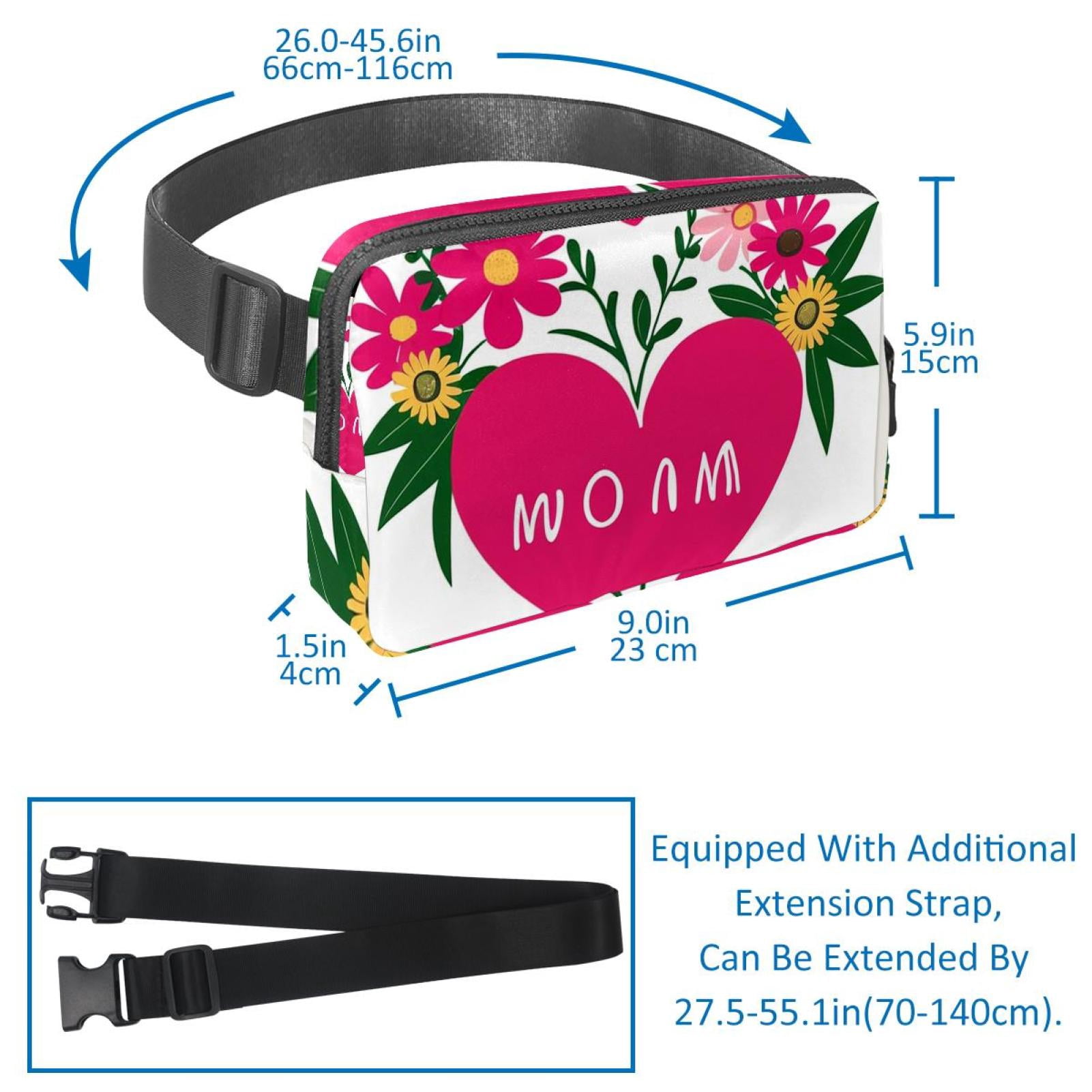 Mother's Day Lightweight Adjustable Running Belt with Extension Strap - Unisex Fanny Pack Belt Bag