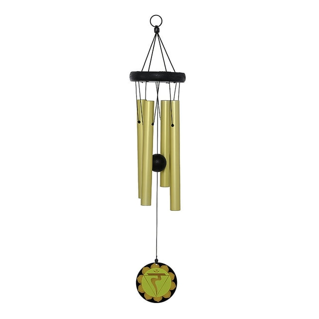 CEHVOM Colorful Chakra Wind Chimes Outdoor Metal Four Tube Wind Chime Ornament, Yellow