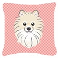 thumbnail image 2 of Carolines Treasures Checkerboard Lime Green Pomeranian Canvas Fabric Decorative Pillow 18H x18W multicolor, 2 of 3