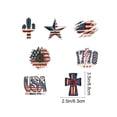 thumbnail image 3 of 7 Pcs 4th of July Patriotic Ornaments Memorial Day Tree Decorations Red White Blue Wooden Ornament America Star Cross Wood Patriotic Decor for Tree Home Wreath Crafts(Vintage), 3 of 6