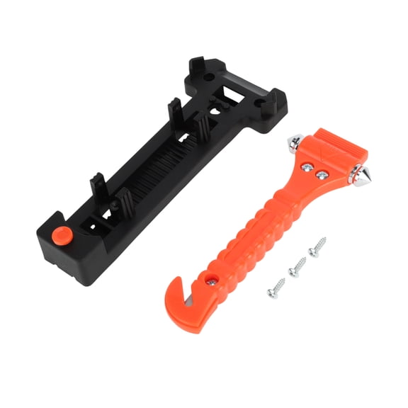 Unique Bargains Universal Car Safety Hammer Glasses Breaker Urgent Escape Tool Black Red