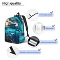 thumbnail image 4 of Vsdgher Hawaiian Ship Dolphin Print Canvas Backpack Travel Rucksack Unisex Knapsack 15.7/17.7Inch Laptop Backpack for Work,College -Small, 4 of 5