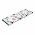 thumbnail image 1 of Abstract Bench Pad, Geometric Composition in Memphis Style Cubes Hexagons Triangles and Arrows Modern, HR Foam Cushion with Decorative Fabric Cover, 45" x 15" x 2", Multicolor, by Ambesonne, 1 of 3