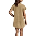 thumbnail image 3 of Blmnix Short Dress Woman Dress Button Down Shift Petticoat Collared Mini Yellow Short Sleeve with Pockets Womens Casual Dress,XL, 3 of 7