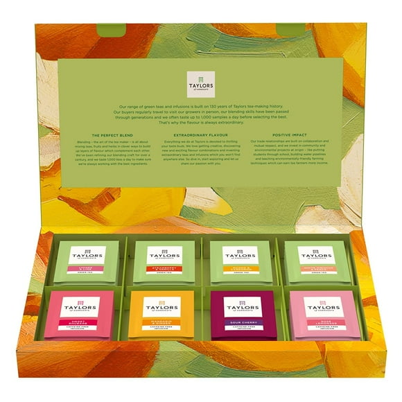 Caja de variedades verdes y herbales de Tea Taylors of Harrogate, 48 unidades