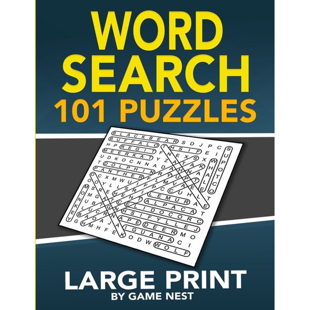 word search 101 puzzles large print fun challenging puzzle games for adults and kids paperback walmart com walmart com