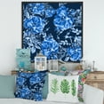 thumbnail image 2 of Abstract Blue Wildflowers 16 in x 16 in Framed Painting Canvas Art Print, by Designart, 2 of 5