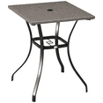 thumbnail image 1 of Outsunny Table à Manger en Osier avec Trou pour Parasol, Table Basse, Gris Pâle, 1 of 10