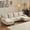 Light Brown, variant on Ktaxon U-Shaped Sectional Sofa, 111" Chenille Couch, 4 Seat Lounge Sleeper with Double Chaise for Living Room Light Brown