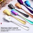 thumbnail image 6 of TNOBHG Durable Stainless Steel Cutlery Stainless Steel Spoon Gourd Shape Long Handle Colorful Dessert Cake Soup Salad Coffee Ice Cream Scoop Kitchen Utensil, 6 of 8