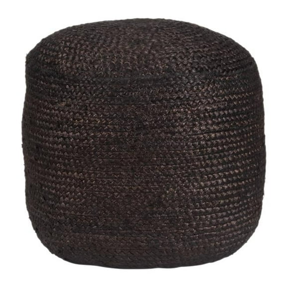 Lillian Ottoman Black Ottoman, Modern Style, Braided jute leg, Jute, Indoor Living
