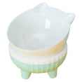 thumbnail image 1 of Cuencos elevados para gatos, cuenco de comida para gatos elevado inclinado antivómitos, cuencos para gatos para proteger la columna vertebral, 1 of 6