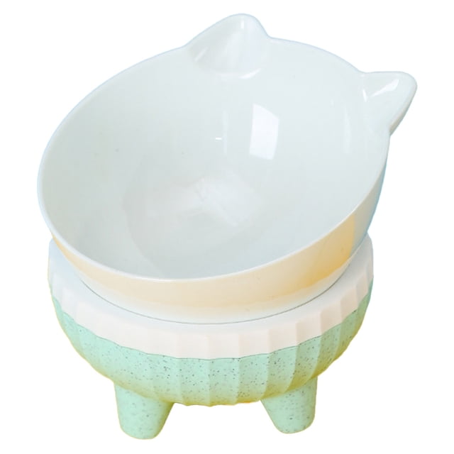 Cuencos elevados para gatos, cuenco de comida para gatos elevado inclinado antivómitos, cuencos para gatos para proteger la columna vertebral