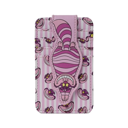 Womens Disney Cheshire Cat Card Holder Wallet Button Snap Closure
