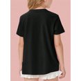 thumbnail image 3 of Creative Unique Christmas Dachshund Print Girls' Positioning Printed T-Shirts, Classic Crew Neck Short Sleeve T-Shirts, Comfortable & Stylish Top, Kid T-Shirt For Casual Attire, Birthday & Christmas, 3 of 8