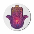 thumbnail image 1 of Hamsa Mouse Pad for Computers, Vivid Floral Swirls of Aura Energy Flow Harmony Health Doodle, Round Non-Slip Thick Rubber Modern Gaming Mousepad, 8" Round, Violet Pale Pink Peach, by Ambesonne, 1 of 2