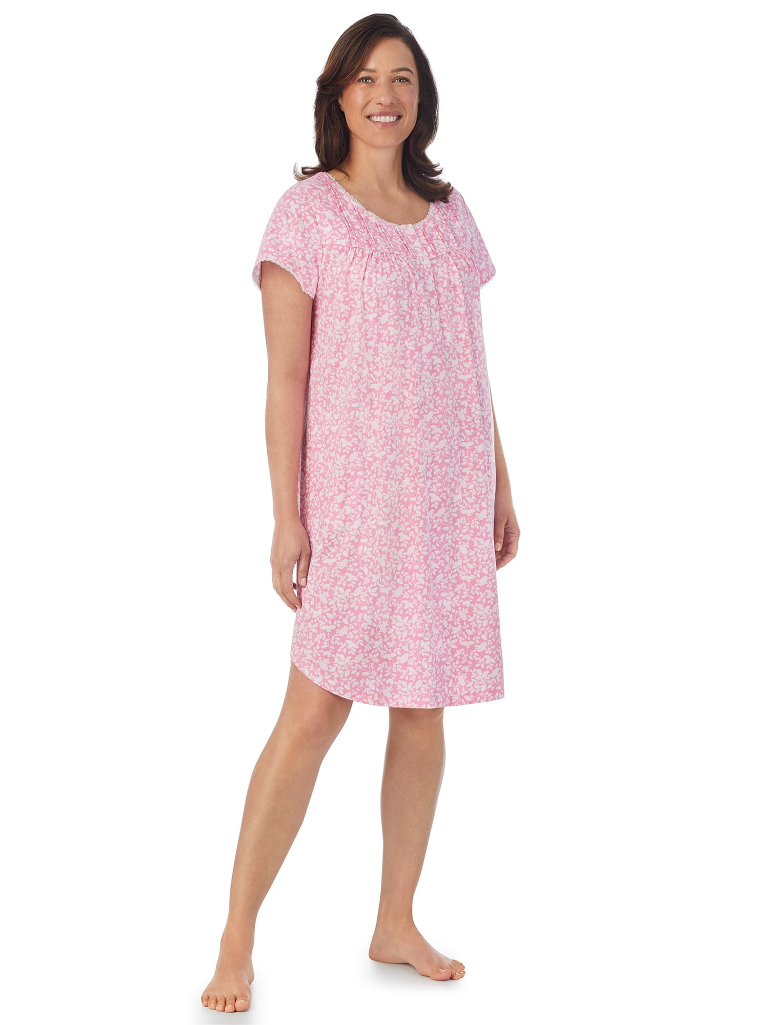 Aria 100% Cotton Short Sleeve Scoop Neck Nightgown with Pockets, Women’s sizes S-5X