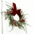 thumbnail image 6 of 11.8 Inch Small Christmas Wreath, Mini Wreaths with Snow Flocked Red Berry Bow for Door Kitchen Cabinets Window Fireplaces, Vintage Farmhouse Christmas Decor -1Pcs, 6 of 6