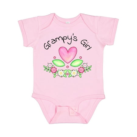 

Inktastic Grampy s Girl- Heart Flowers Gift Baby Girl Bodysuit