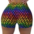 thumbnail image 2 of Lsque Dragon Scales Pattern High Waisted Biker Shorts for Women-Tummy Control Fitness Athletic Workout Running Yoga Gym Shorts,Moisture-Wicking-Medium, 2 of 9