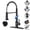 Matte Black, variant on TVOFEK Kitchen Faucet with Pull Down Sprayer and Soap Dispenser, Black Single Handle Kitchen Sink Faucets with Deck Plate for 1 or 3 Hole, Spring Faucet for RV Laundry Bar