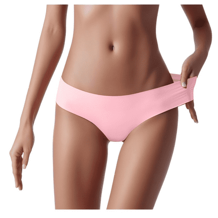 Fulorrnie Underwear for Women Seamless Comfort Banded Waist Panties Stretchable Panty  Pink  XL