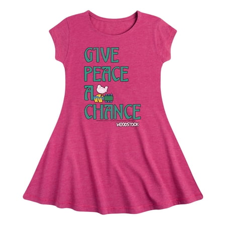 

Woodstock - Give Peace A Chance - Toddler & Youth Girls Fit & Flare Dress