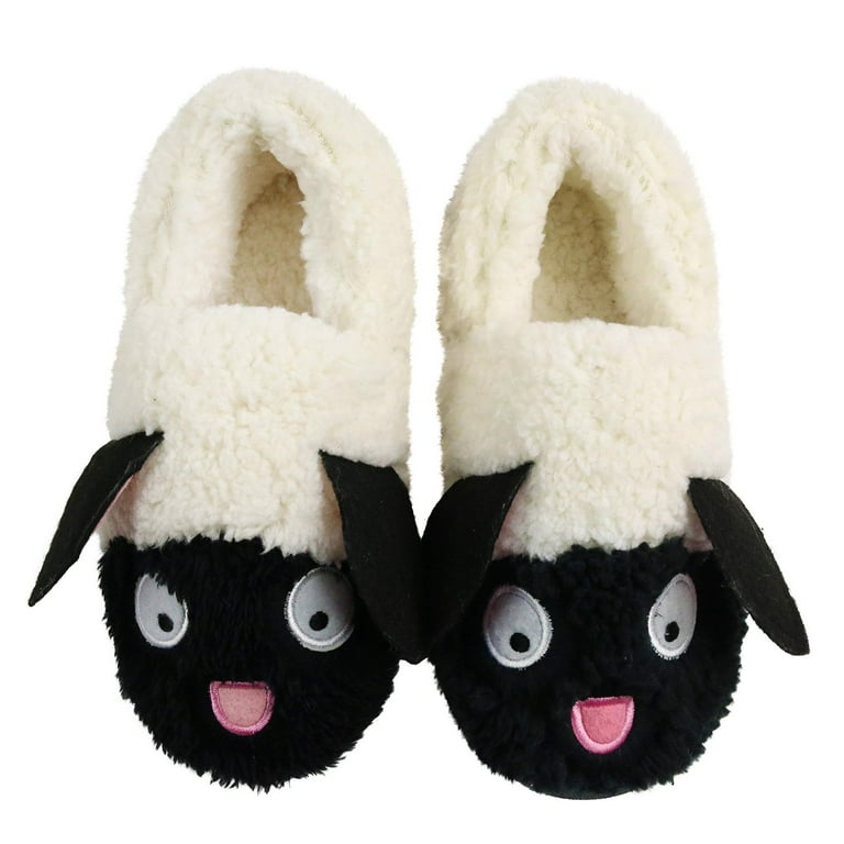 Komyufa Fuzzy Lamb Sheep Animal Slippers Non Slip Fluffy Memory