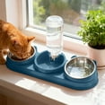 thumbnail image 4 of 3 in 1 Cat Bowl, Cat Food and Water Bowl Set with Water Dispenser and Stainless Steel Bowls, 15° Tilted Pet Raised Three Bowls for Indoor Cats, Small or Medium Sized Dogs, 4 of 4