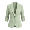 thumbnail image 4 of ClodeEU Women's Single Button 3/4 Sleeve Blazer,Casual Lightweight Lapel Work Jacket Green,Women's Plus XXL, 4 of 7