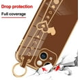 thumbnail image 4 of Compatible with iPhone 14 Case 6.1 Inch Cute Heart Pattern for Women Girls Soft Plating Bumper Anti-Scratch Protective Cover with Wrist Strap Band Kickstand Holder-Brown, 4 of 12
