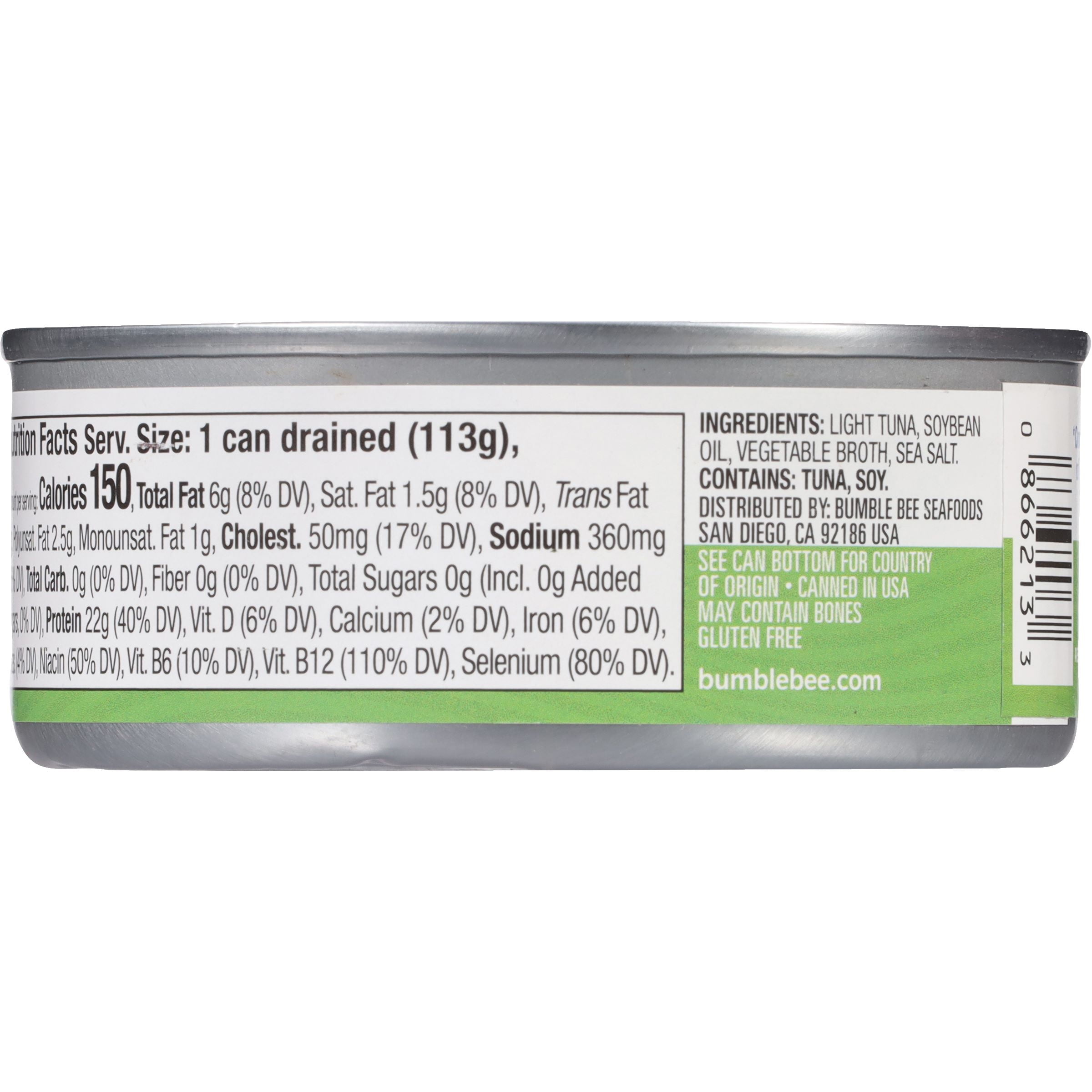 (24 pack) Bumble Bee Chunk Light Tuna in Vegetable Oil, Wild Caught Skipjack Tuna, Gluten Free, 22g Protein Per Serving, Non-GMO, Shelf Stable Can, 5 oz