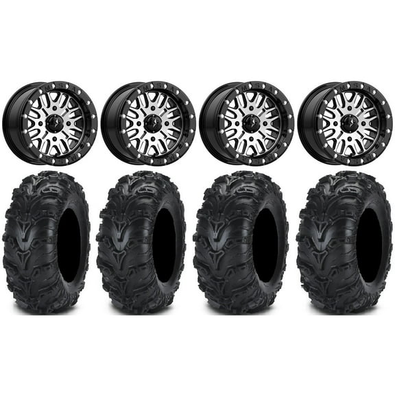 MSA Brute Beadlock 14" UTV Wheels 27" Mud Lite II Tires Honda Pioneer