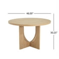 thumbnail image 3 of Christopher Knight Home Farmhouse 48" Round Dining Table, Solid Wood U-Base, Natural, 3 of 11