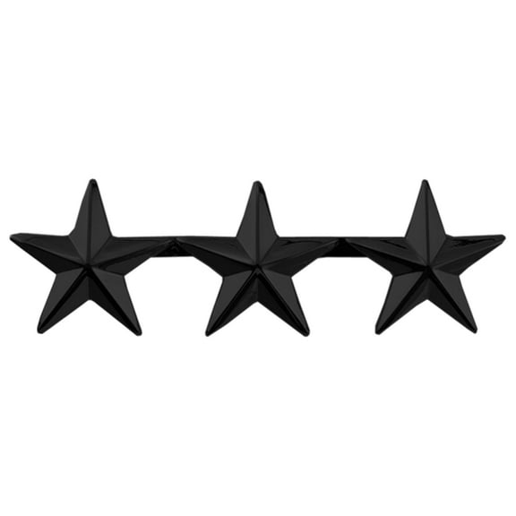 Hero's Pride 3 Stars Pin Set, Black Finish – 5/8", Pair