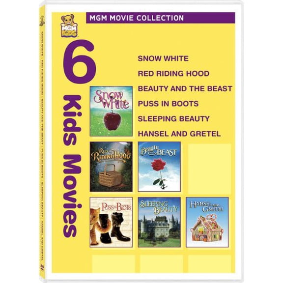 Pre-Owned MGM Movie Collection - 6 Kids Movies (Snow White / Red Riding Hood / Beauty and the Beast / Puss in Boots / Sleeping Beauty / Hansel and Gretel)
