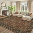thumbnail image 2 of Garvee 8'x10' Vintage Floral Area Rugs Oriental Carpet, Washable Rug Non Slip Stain Resistant Rug Low Pile Indoor Mats for Living Room Bedroom Home Office, Brown, 2 of 7