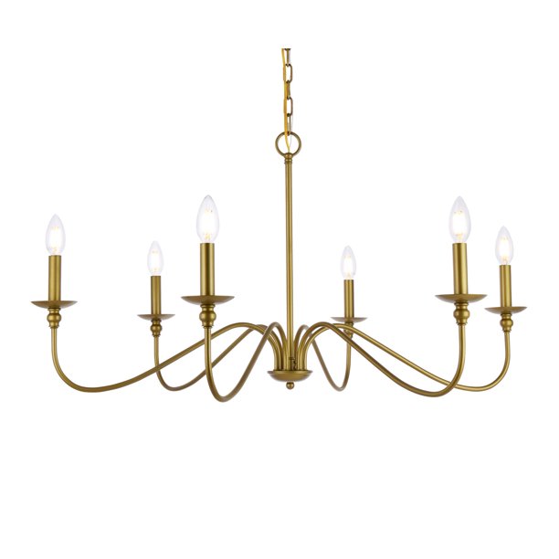 Elegant Lighting Ld5006d36 Rohan 6 Light 36" Wide Taper Candle