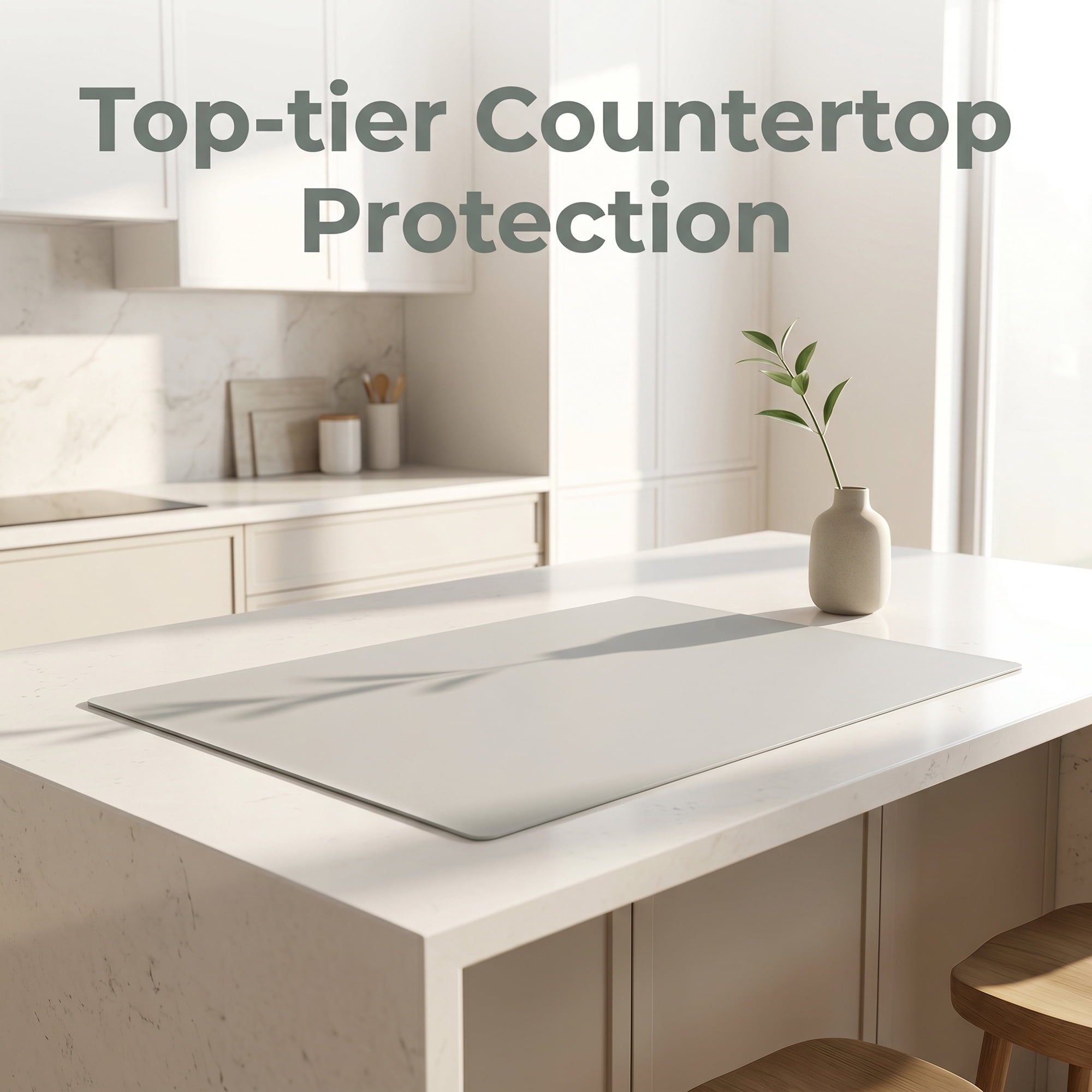 Unique Bargains Silicone Heat Resistant Countertop Protector Pad Mat Gray 35.4"x23.6"