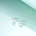 thumbnail image 3 of 925 Sterling Silver Cross Stud Earrings for Women, 3 of 9