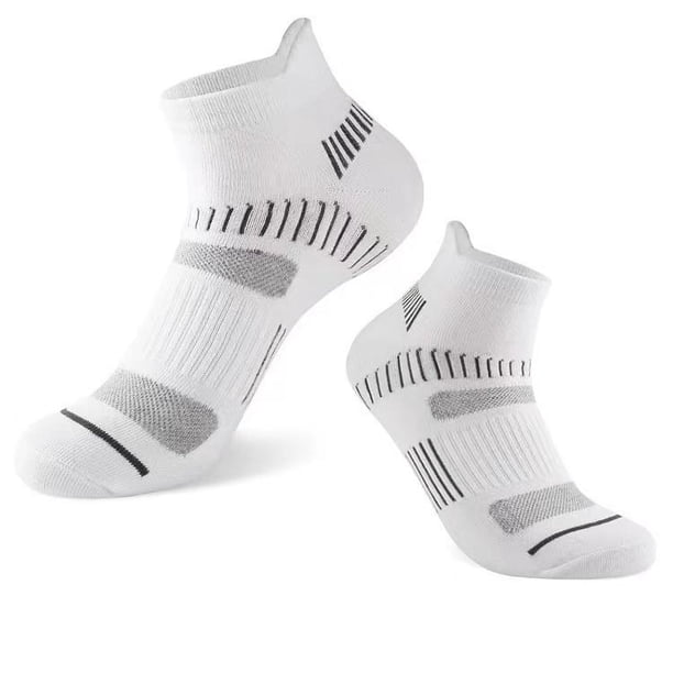 Nvzi pares de calcetines invisibles para mujer y hombre, de corte bajo, cortos, antideslizantes, para correr, informales, novedosos, con forro invisible, color blanco
