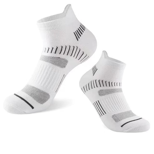 Zhuge 10 pares de calcetines invisibles para mujer y hombre, de corte bajo, cortos, antideslizantes, para correr, deportivos, novedosos, informales, con forro invisible, color blanco