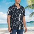 thumbnail image 3 of Bingfone Men's Short Sleeve Button Down Shirts Hawaiian Anchor and Lighthouse Printed Beach Shirt, 3 of 7