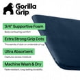 thumbnail image 3 of Memory Foam Bath Rug for Bathroom Floor, 35x24 Navy Blue, Machine Washable by GORILLA GRIP, 3 of 10