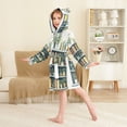 thumbnail image 4 of FORMRS Niños Bathrobe Unisex Hooded Robe Soft Plush Pajamas Sleepwear, Size 2-3T, White Shelf, 4 of 7