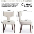 thumbnail image 2 of Mid Century Dining Chairs Set of 2, Farmhouse Linen Fabric Upholstered Accent Chair Curved Backrest with Copper Nails Around,Kitchen Chairs with Hardwood Frame, 2 of 8